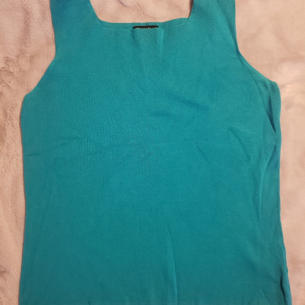 Blue Square neck tank top